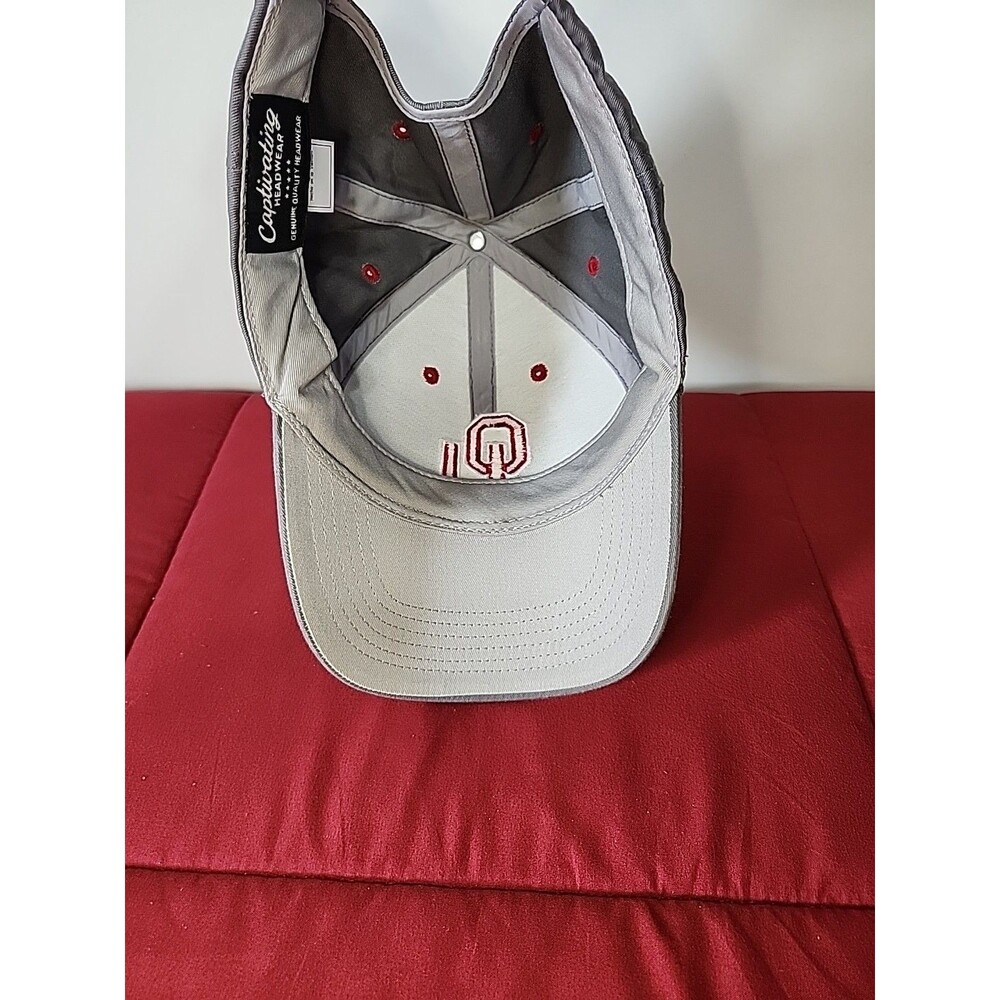 OU Oklahoma Baseball Hat Cap Sooners Structured Adjust Gray Captivating Headwear - Picture 5 of 10